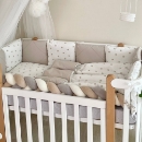 Set lenjerie patut bebecopii 7 piese Stelute bej (2)